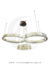 Lustre Pendente de Cristal Sintonia 3 Anéis Cromado para Pé Direito Duplo, Alto e Escadas - Hevvy o SL-0579XL/H3-A GD+CHP - comprar online