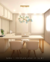 Lustre pendente de cristal moderno Gênesis cromado instalado em um ambiente de escritório elegante. Lustres Gênesis Site online venda de Lustres e Iluminação