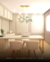 Lustre Pendente de Cristal Moderno Gênesis Dourado instalado em uma sala de jantar elegante. Lustres Gênesis loja online de Lustres e Iluminação Decorativa