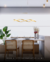 Lustre Pendente de LED Moderno Infinito Dourado Sindora instalado em uma sala de jantar elegante e moderna. DCD03028  Lustres Gênesis - o melhore site da Internet para comprar Lustre