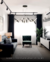 Lustre Pendente Moderno Magnus Preto em sala de estar elegante Lustres Gênesis loja online de Lustres e Iluminação Decorativa