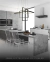Lustre Pendente Klan Preto com LED integrado em uma cozinha moderna. Lustres Gênesis loja online de Lustres e Iluminação Decorativa