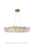 Lustre pendente de cristal retangular Dente de Leão 120x40cm, ideal para salas de jantar e estar Lustres Gênesis Site online venda de Lustres e Iluminação
