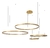Lustre pendente com quatro anéis dourados de tamanhos diferentes, modelo GMH O-COSMOS-280-GOLD. Lustres Gênesis loja online de Lustres e Iluminação Decorativa