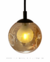 Lustre Pendente Orbe com globo fumê espelhado e luz acesa Lustres Gênesis Site online venda de Lustres e Iluminação