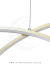 Pendente Moderno de LED Ave Dourado com design cruzado e acabamento sofisticado.