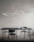 Lustre pendente de LED moderno Sigma DCD03214 dourado de 120cm em uma sala de jantar elegante. Lustres Gênesis - o melhore site da Internet para comprar Lustre