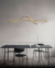 Lustre Pendente de LED Moderno Sigma Dourado em sala de jantar minimalista DCD03214  Lustres Gênesis - o melhore site da Internet para comprar Lustre
