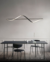 Lustre pendente de LED moderno Sigma preto instalado em uma sala de jantar elegante. DCD03215  Lustres Gênesis - o melhore site da Internet para comprar Lustre