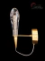 Arandela Mini Aimee Gota Moderno Dourada com Tubo de Cristal e LED Integrado, ideal para quarto, sala, escada, cabeceira de cama e lavabos. Lustres Gênesis loja online de Lustres e Iluminação Decorativa