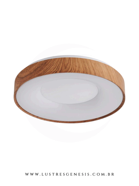 Luminária de teto de LED com acabamento em madeira, modelo Klip da Nitrolux, ideal para sala de estar e escritório