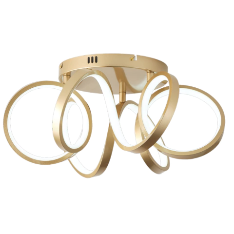 Luminária de Teto Plafon Spiralux Dourado com LED Integrado Lustres Genesis a maior empresa de Lustres e luminarias do Brasil