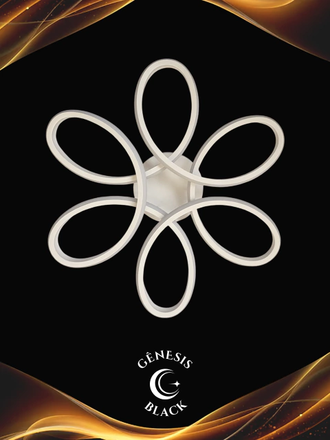 Plafon moderno Helix branco com LED integrado, design minimalista em loops, ideal para quartos, sala de estar, hall de entrada, escritório, lavabos e sala de jantar, da marca Nitrolux. Luminárias em Promoção BLACK FRIDAY