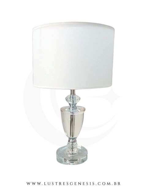 Abajur Cúpula Branca Reilly Para Leitura, Quartos, Escritório e Escrivaninhas