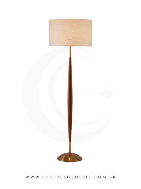 Poste de luz com Cúpula Savoia de Madeira Para Sala de Estar, Quartos e Escritórios