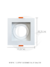 Spot Conecta Bella recuado embutido quadrado branco Conecta ABS para forro de gesso, compatível com lâmpada MR16 e soquete GU10.