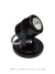 Luminária de teto spot sobrepor dicróica simples na cor preta, ideal para iluminação direcionada em ambientes residenciais.