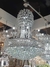 Lustre de Cristal Clássico Cuba Dourado com cristais transparentes, ideal para sala de jantar e buffet. Lustres Gênesis loja online de Lustres e Iluminação Decorativa