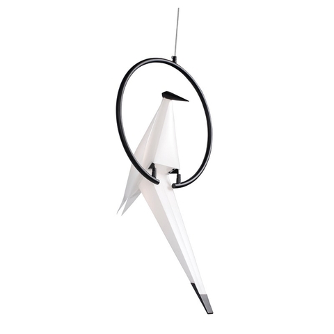 Luminária de teto pendente moderno em formato de pássaro preto. Lustres Gênesis loja online de Lustres e Iluminação Decorativa. 