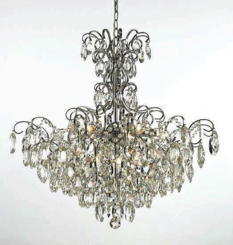 Lustre de Cristal Bariloche Cromo, ideal para sala de jantar, com design clássico e detalhes em cristal. Lustres Gênesis loja online de Lustres e Iluminação Decorativa