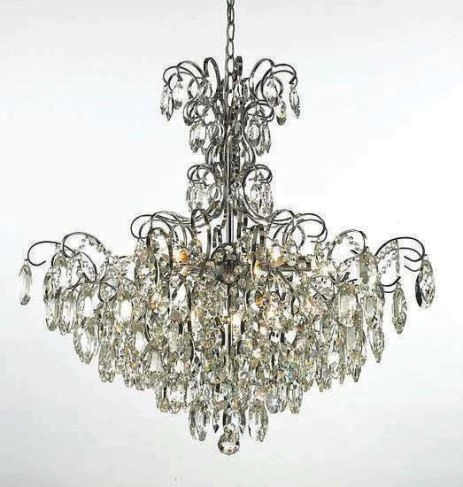 Lustre de Cristal Bariloche Cromo, ideal para sala de jantar, com design clássico e detalhes em cristal. Lustres Gênesis loja online de Lustres e Iluminação Decorativa