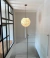 Luminária de Teto Pendente Lua Moon Esfera Ø120 instalada em ambiente com pé direito alto. Lustres Gênesis loja online de Lustres e Iluminação Decorativa