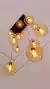 Lustre Pendente Sarvah com 12 globos âmbar, ideal para pé direito duplo. Lustres Gênesis loja online de Lustres e Iluminação Decorativa