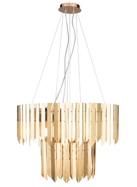 Lustre pendente moderno dourado pérola para sala de jantar Lustres Gênesis loja online de Lustres e Iluminação Decorativa