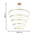 Lustre Pendente Hevvy com 5 anéis de LED em tamanhos decrescentes, ideal para pé direito duplo Lustres Gênesis loja online de Lustres e Iluminação Decorativa