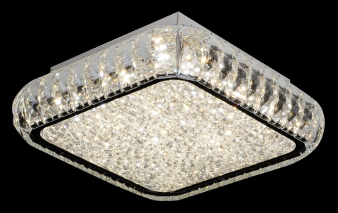 Plafon de Cristal Moderno Morgan Quadrado 30x30 com LED Integrado, ideal para quartos, hall, escritório e lavabos da marca Sindora.  DCX00175  Luminária  Lustres Gênesis - o melhore site da Internet para comprar Lustre