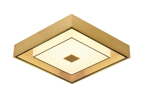 Plafon Moderno Aiko Quadrado 34x34 Dourado, ideal para quartos, hall, escritório e lavabos da marca Sindora. Lustres Gênesis loja online de Lustres e Iluminação Decorativa