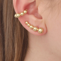 BRINCO PIERCING FALSO BOLINHAS BANHO OURO SEMIJOIA - comprar online
