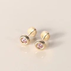 PAR DE ABRIDORES ORO 18Kts cubic envirolado chico - comprar online