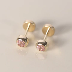 PAR DE ABRIDORES ORO 18Kts cubic envirolado - comprar online