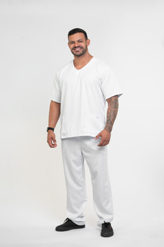 Pijama Cirúrgico Masculino Alfa Branco