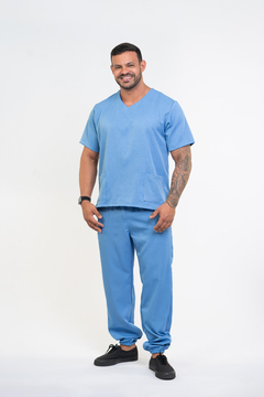 Pijama Cirúrgico Masculino Alfa Azul Real