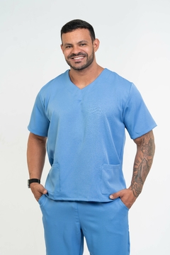 Pijama Cirúrgico Masculino Alfa Azul Real na internet