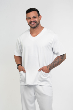 Pijama Cirúrgico Masculino Alfa Branco - comprar online