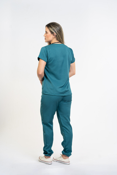 Pijama Cirúrgico Feminino Alfa Verde Petróleo na internet