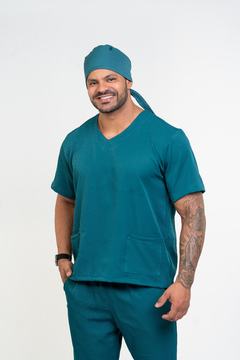 Imagem do Pijama Cirúrgico Masculino Alfa Verde Petróleo