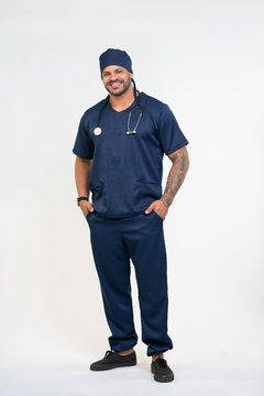 Pijama Cirúrgico Masculino Alfa Marinho