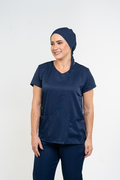 Pijama Cirúrgico Feminino Alfa Marinho - VESTCIA