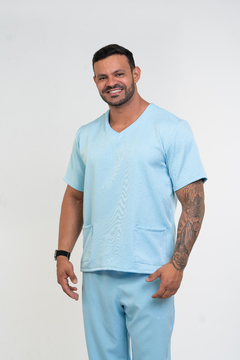 Pijama Cirúrgico Masculino Alfa Azul Claro - comprar online