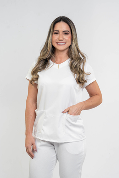 Pijama Cirúrgico Feminino Alfa Branco - VESTCIA