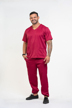 Pijama Cirúrgico Masculino Alfa Marsala