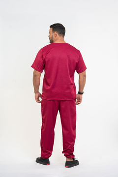 Pijama Cirúrgico Masculino Alfa Marsala na internet