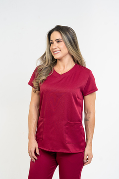 Pijama Cirúrgico Feminino Alfa Marsala - comprar online