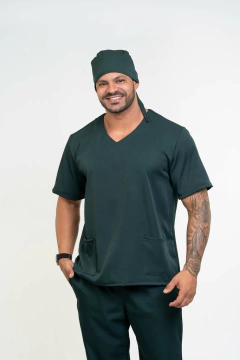 Pijama Cirúrgico Masculino Alfa Verde Escuro - VESTCIA