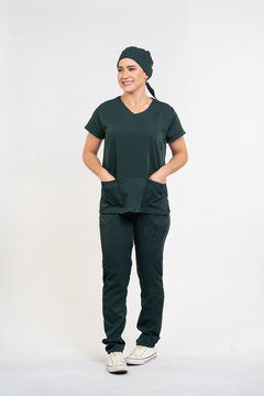 Pijama Cirúrgico Feminino Alfa Verde Escuro - loja online