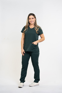 Pijama Cirúrgico Feminino Alfa Verde Escuro na internet